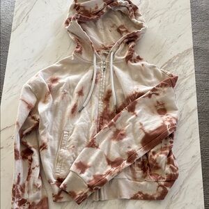 Garage Tie-Dye Hoodie in Cream and Brown